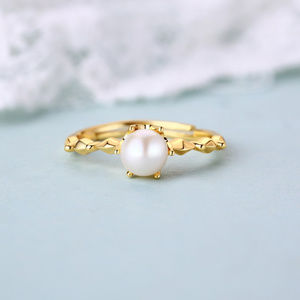 Pearl Art Deco Solitaire Engagement Ring Vintage